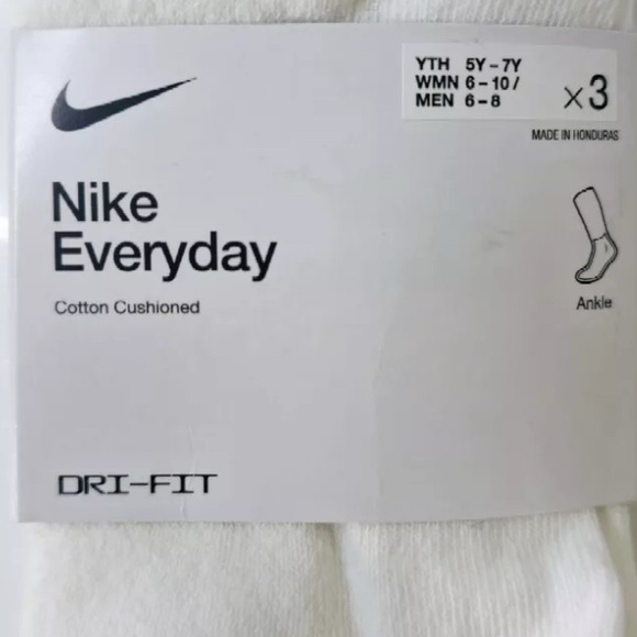 Nike Dri-fit Everyday Cushioned Quarter Cut Ankle socks white 3 pair Pack - Picture 11 of 16
